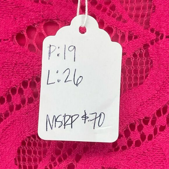 Maeve By Anthropologie Women’s Pink Open Lace Slim Button Down Blouse Top Size 4 - Picture 13 of 15